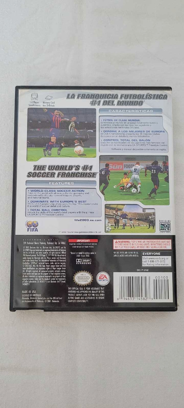 Gamecube FIFA Soccer 2003 in Older Generation in Brantford - Image 2