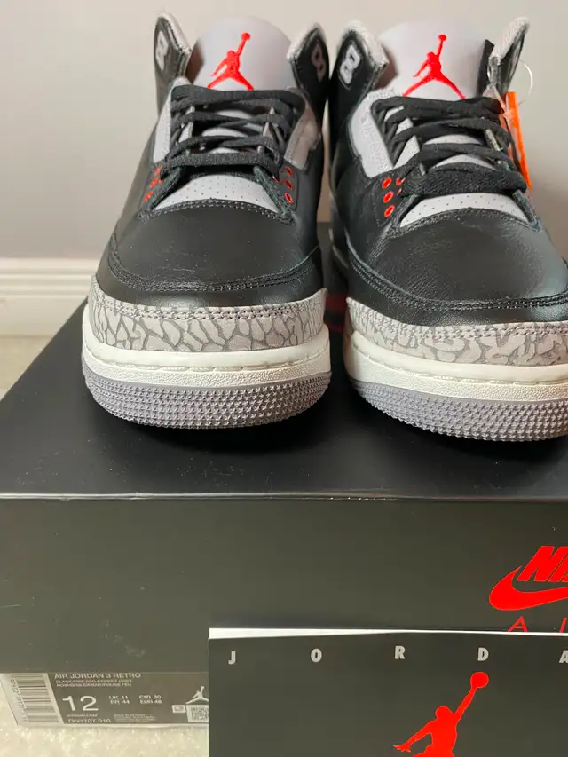 Jordan 3 Black Cement - sz 10.5/11/11.5 in Men's Shoes in Mississauga / Peel Region - Image 5