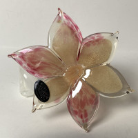 Murano Art Glass Flower with Twisted Stem