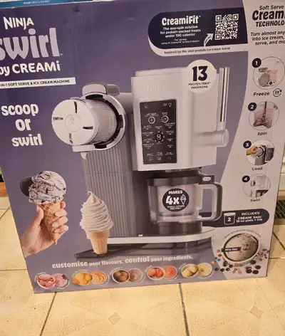 Ninja Swirl by CREAMi Soft Serve & Ice Cream Machine for sale. Makes soft serve, ice cream, sorbet,...
