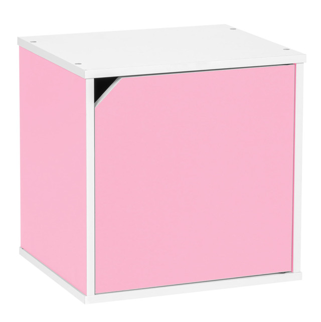 Wood Cube Cabinet Box with Door Dark Pink in Storage & Organization in Markham / York Region