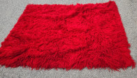 Red european wool shag rugs