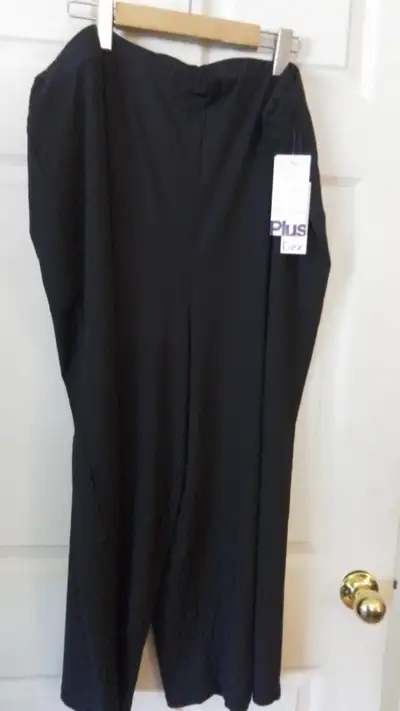 NEW LADIES PLUS SIZE 3X BLACK WIDE LEG DRESS PANTS - DEX LABEL, View more