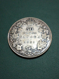 VG 1920 Canada George V .800 silver half dollar KM #25a