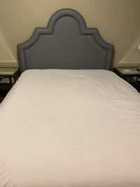 Queen size headboard,sealy posturepedic mattress, night table 