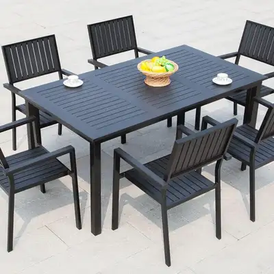 Ensemble de Patio 7 Pièces Neuf – Aluminium Noir ou Brun, View more