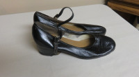 Angelo Luzio Strap Tap Shoes Black Leather Dance Heel Size 7