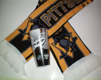Pittsburgh Penguins Double Sided Knit Scarf and 18 oz Cup