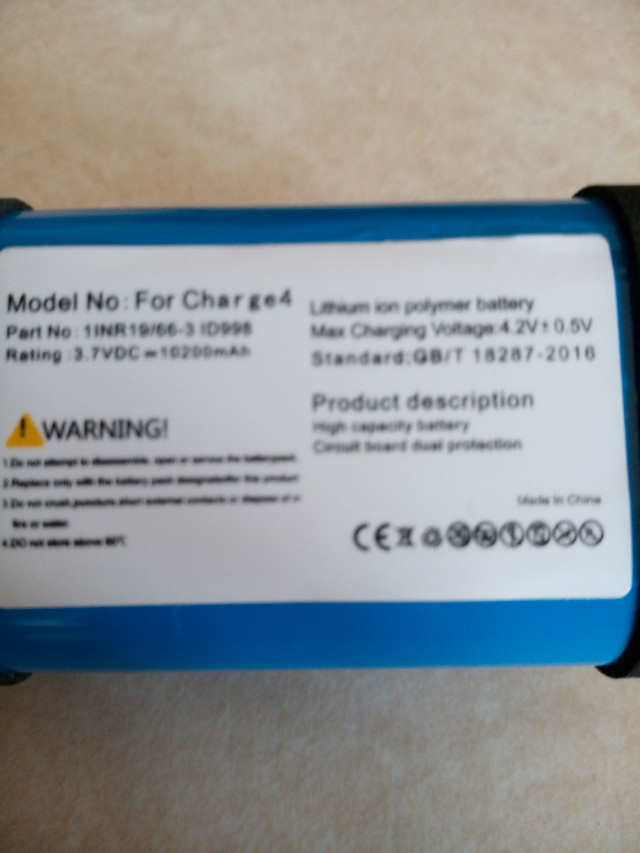  Replacement Battery for JBL Charge 4, Charge4, ID998 IY0 dans Appareils électroniques  à Laval/Rive Nord - Image 2
