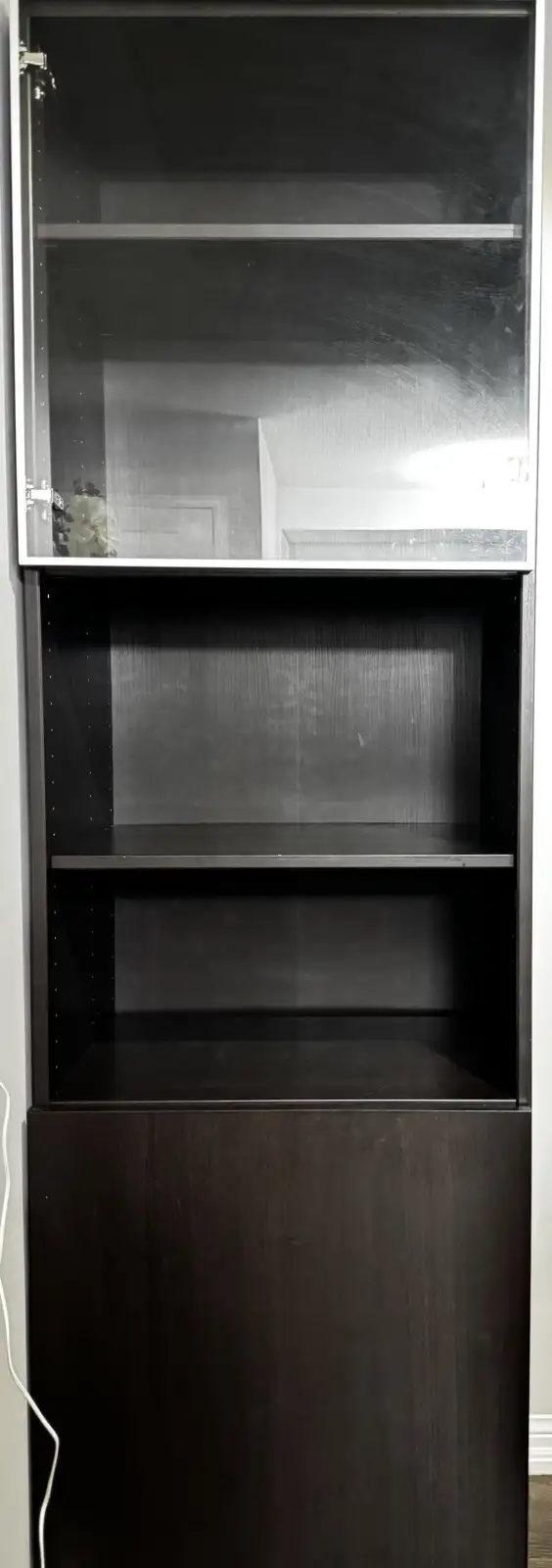 IKEA BESTÅ Tall Storage Cabinet w/ Glass Door – Black-Brown – 80 in Bookcases & Shelving Units in City of Toronto - Image 2