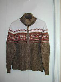 Sweater with Zipper Front : Sz M/L : Excellent Condition