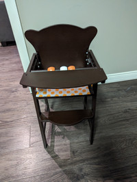 Solid wood toy high chair