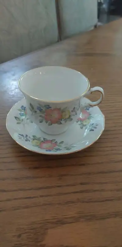 Beautiful vintage Queen Anne   bone china teacup and saucer, View more