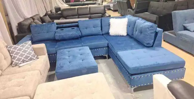 Velvet L Shape Sectional – Soft Touch | Free Delivery Brand New in Couches & Futons in Peterborough - Image 3
