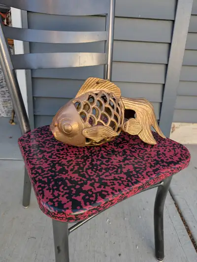 Vintage Brass Koi Fish Candle Holder - Excellent Condition, View more