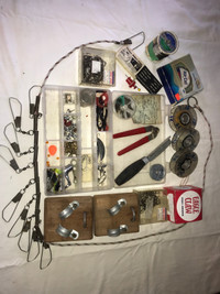 FISHING ACCESSORIES LOT -line - tools -hook-case 
