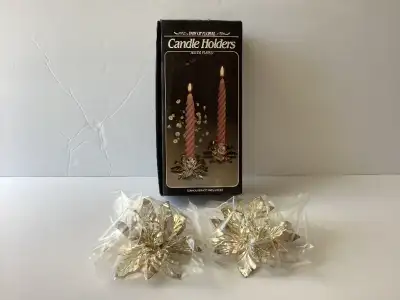 Silver plated Small Candle Holders Flower Shaped, View more
