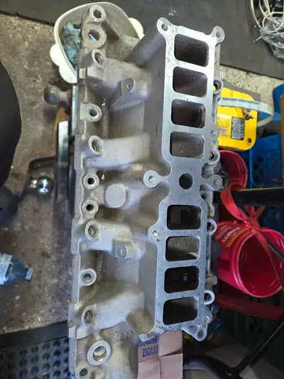Mustang 5.0 Edelbrock Performer RPM 5.0 EFI Lower Intake 3820. See the pics as there's some erosion.