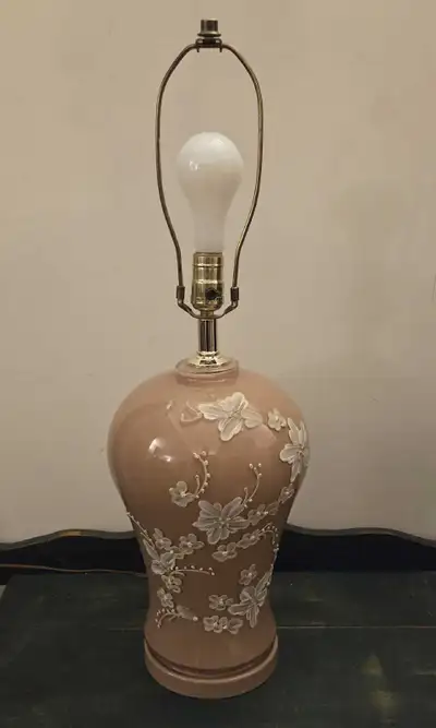 Moriage MCM Chinoiserie Ginger Jar Lamp, Pink Frosted Glass,, View more