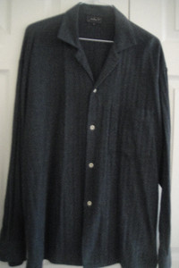 Jake's Long Sleeve Blue/Grey  Button Up Dress Shirt Men Size M