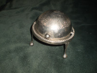 Vintage silver butter dome dish,