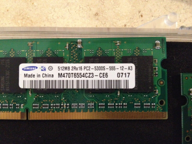 DDR2 Laptop Ram 2 X 512mb in Laptops in Winnipeg - Image 2