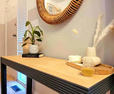 Refinished Black Console, View more