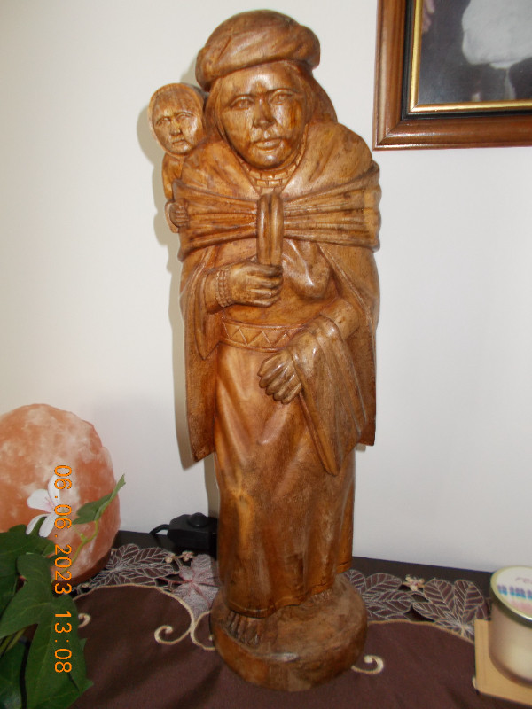 Women and child solid wood sculpture for sale in Arts & Collectibles in Bedford