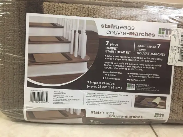 Multy Home 9 x 24-inch Sheldon Stair Tread Mats Kit 7 pc