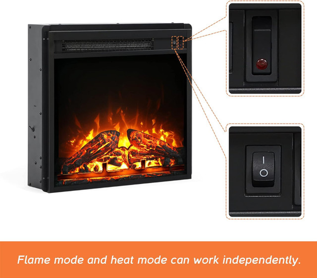 New WAMPAT Electric Fireplace Insert 18'' Freestanding Heater in Fireplace & Firewood in City of Toronto - Image 2