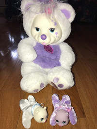 Just Play Bear Surprise Plush Bear Baby Cubs Hidden Pouch Purple