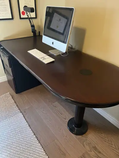 Office desk and cabinet, View more