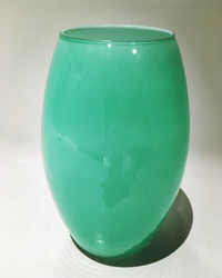 HAND BLOWN GLASS VASE EN VERRE SOUFFLÉ MAIN POLOGNE VERT MENTHE