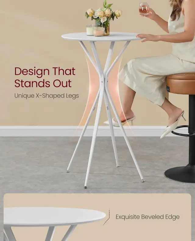 Bar Table, Round Cocktail High Top Pub Bistro Table