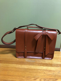 Ecosusi Brown Vintage Style Detachable Bow Big Briefcase