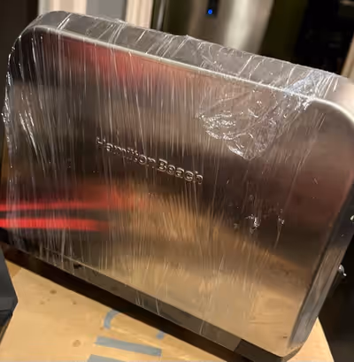 Used only a few times, in new condition, Hamilton Beach 4-slot toaster, wrapped to prevent any damag...