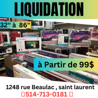 LIQUIDATION DE SMART TV/ 19”24”32”40”43”50”55”58’’65”70”75”85” A