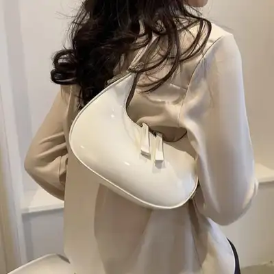 Womens Crescent Shoulder Bag-White!, View more