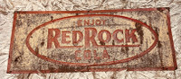 Vintage Tin Red Rock Cola Sign