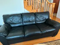 Italian leather 3 seater sofa bed with Serta matress