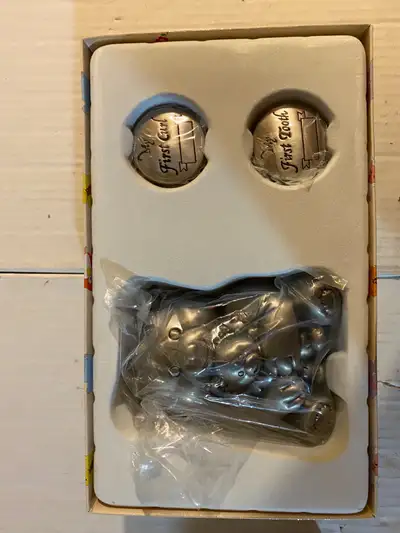 Metal Baby set - Bear coin bank, first tooth, curl. , View more