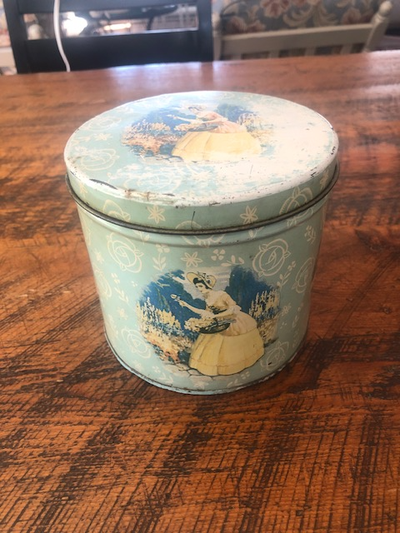 VINTAGE PASTEL BLUE TIN FROM LIPTON TEA CANISTER, View more
