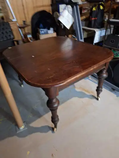 early 1900 mahogany table and chairs, View more