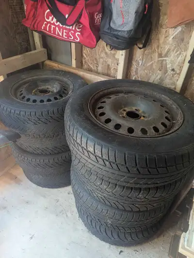 FREE 2 sets winter tires on rims. 225/65R17 and 205/65R15. The 17" came off a 2008 RAV4. The 15" cam...