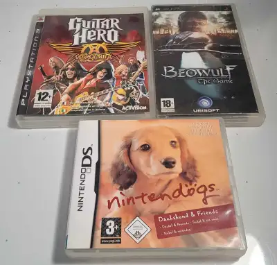 All three games are from the PAL region and won't play on North American consoles