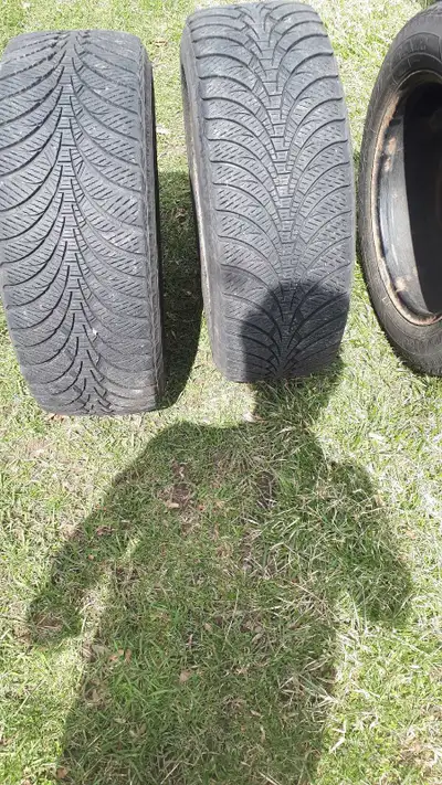 Have a set of old winter tires on rims from a 2013 ford escape size 235 55 17 Rims and sensors are g...