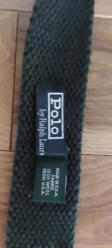 POLO  Youth Tie.  100% Wool.  Dark Green.  48 inches., View more