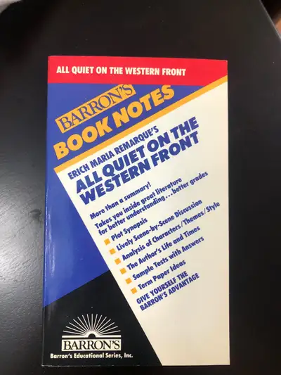 Brand new Barron’s Book Notes All Quiet on the Western Front, View more