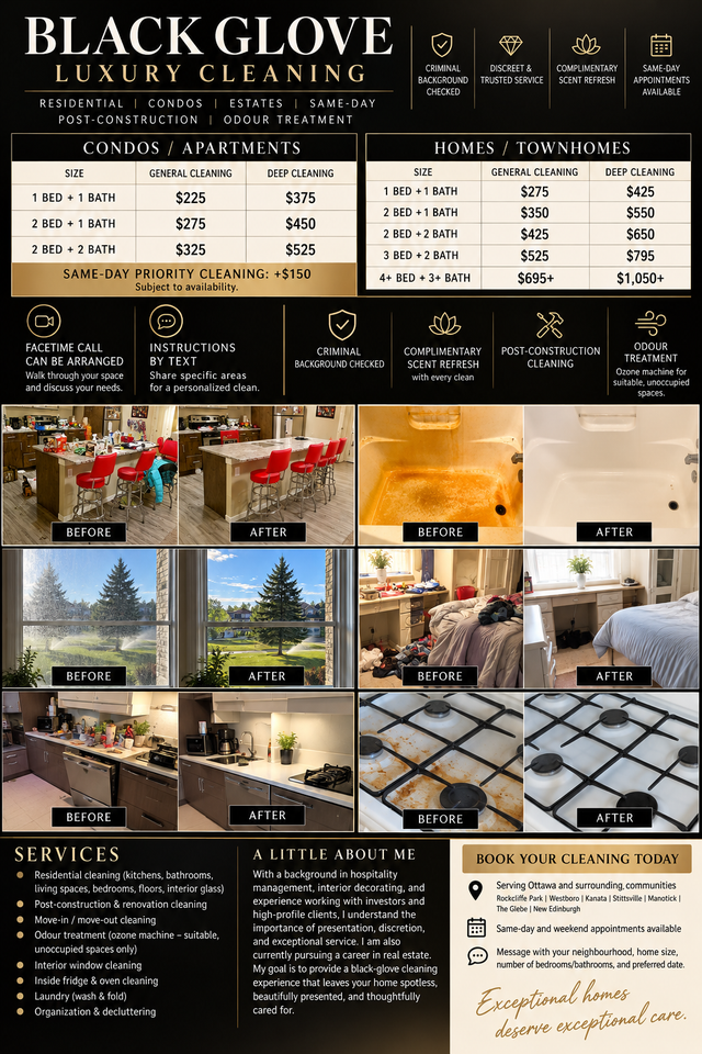 BLACK GLOVE LUXURY CLEANING | SAME-DAY VIP SERVICE | OTTAWA