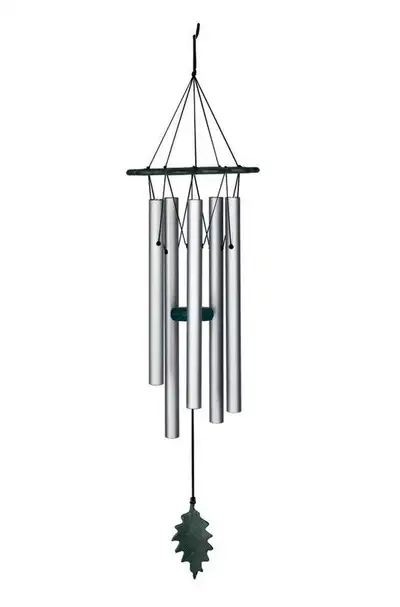 Woodstock Green Verdigris Windchime with Leaf Accent Brand New, View more